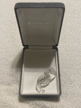 Waterford Clear Crystal Seahorse brooch in Presentation Box
